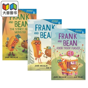 Fiasco and Food Frank Stinky 儿童绘本故事图画书 弗兰克和比恩系列3册 Monster Bean 大音 英文原版 Feet Truck