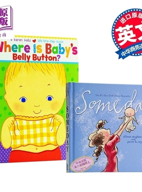原版绘本套装 Someday 有一天+Where Is Baby's Belly Button宝宝的肚脐眼在哪里？纸板翻翻书 0-2-3-6岁宝宝早教启蒙