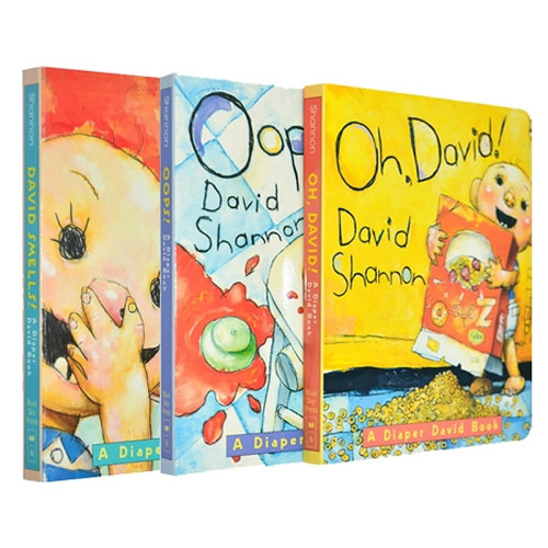 大卫香农David Shannon经典绘本3册 纸板书英文原版 Oops! Oh, David! 吴敏兰书单推荐 大卫宝宝的故事 幼儿启蒙认知 低幼版