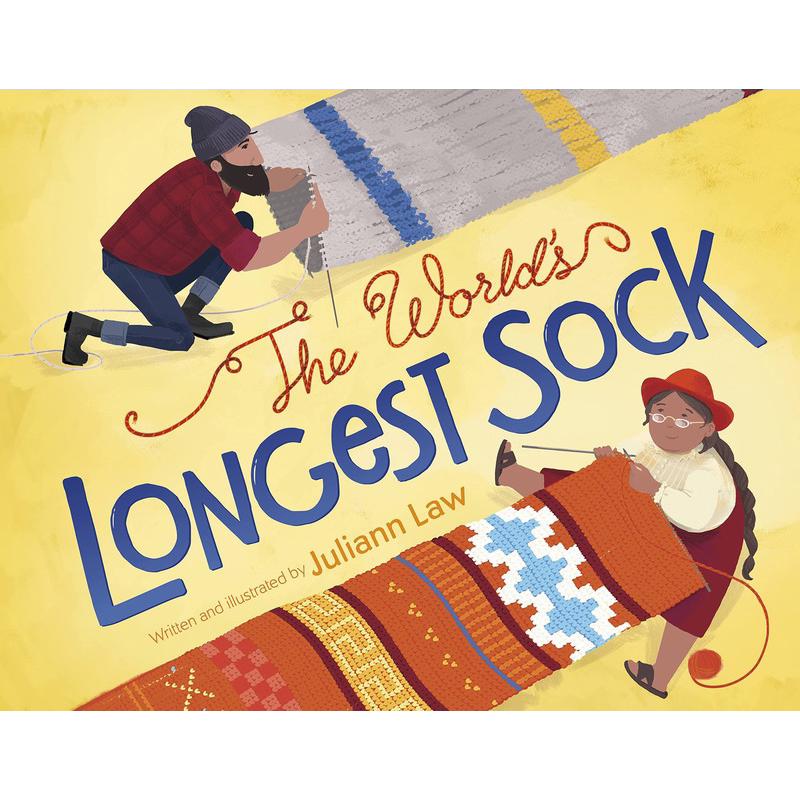 长袜子比赛Juliann Law The World's Longest Sock 英文原版 儿童绘本 故事图画书 精装精品绘本 进口儿童读物 大音