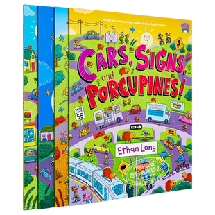 Ethan Long 英文原版 Happy County 4 book 开心点点 四册套装 儿童早教英语启蒙 趣味找找书 幼儿生活常识认知启蒙绘本图画?