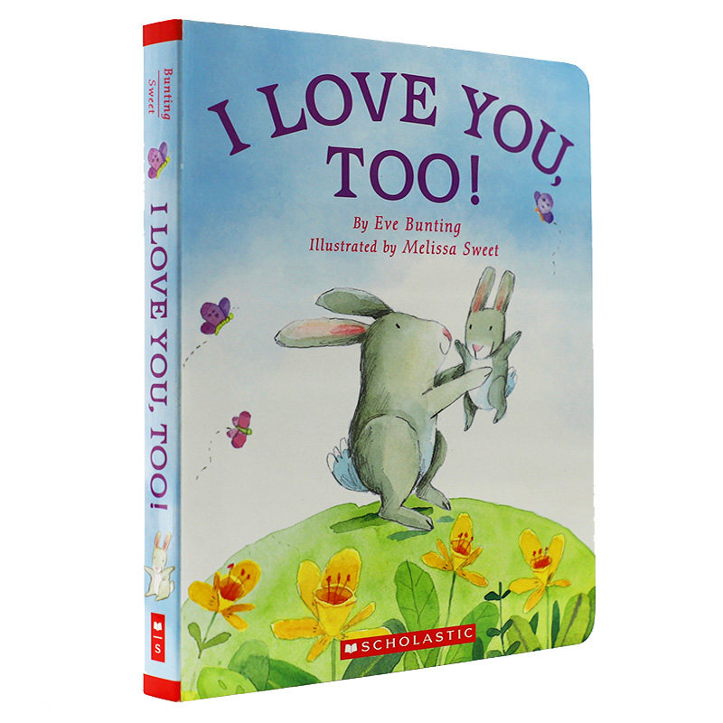 英文原版 i love you, too 我也爱你 纸板绘本 幼儿童书启蒙图画书 0