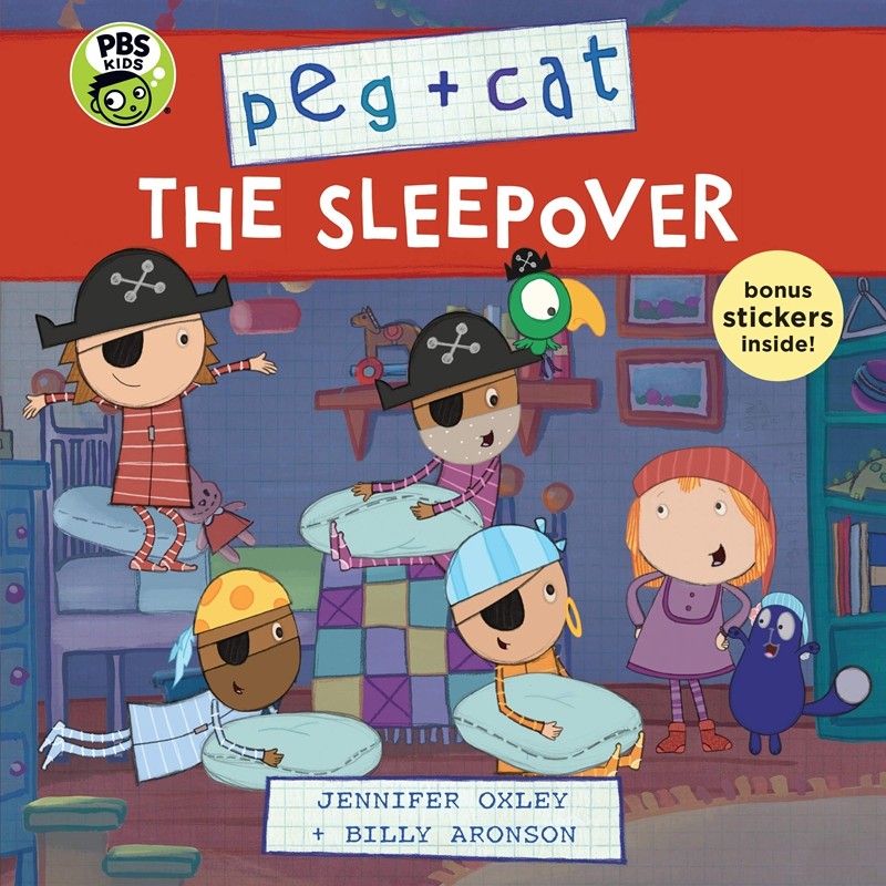 佩格和小猫5 英文原版 the sleepover (peg   cat) 儿童绘本 卡通动画