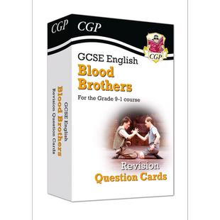 英国CGP教辅 新GCSE英语亲兄弟修订问题卡 New Grade 9-1 GCSE English Blood Brothers Revision Question Cards 大音