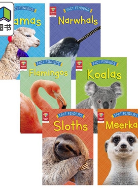 Reading Gems Fact Finders 宝石百科小读本1级6册动物科普 Sloths Meerkats Koalas Flamingos Llamas Narwhals 大音