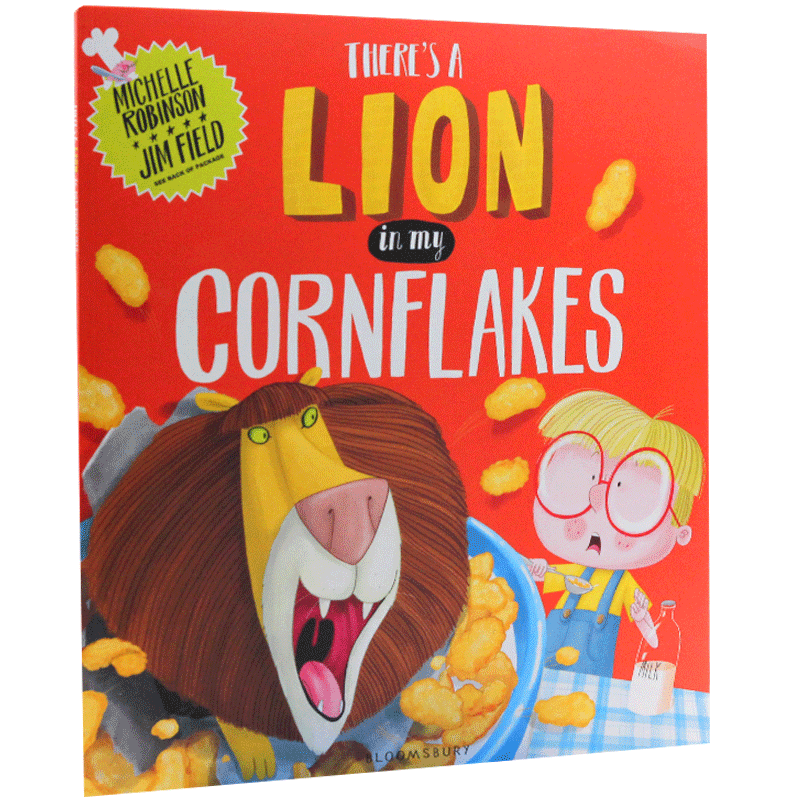 英文原版绘本 狮子在我的玉米片里There's a Lion in My Cornflakes 平装大开本 幽默搞笑英语进口书籍 Michelle Robinson 作