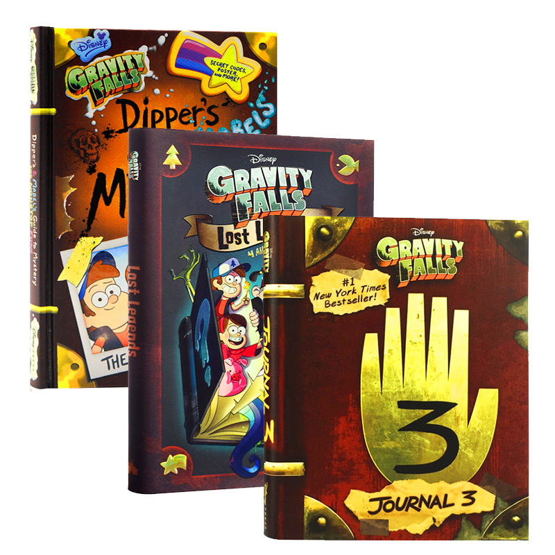 怪诞小镇3册 英文原版 Gravity Falls 英语全彩漫画设定集Journal 3 迪士尼出版Disney故事书籍 书籍/杂志/报纸 儿童读物原版书 原图主图