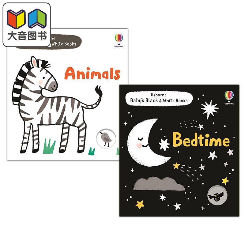 黑白书2册AnimalsBedtime