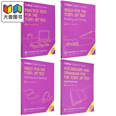 柯林斯新托福考试指南合集 2023版 Practice TOEFL iBT Tests Skills 全真模拟练习题 阅读写作听力口语词汇语法 大音