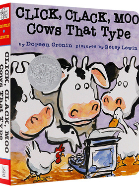 廖彩杏 张湘君推荐Click Clack Moo: Cows That Type 凯迪克银奖纸板书 廖彩杏有声书单 咔嗒 咔嗒 哞 嘻哈农场绘本 大音