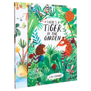 Lizzy Stewart故事绘本2册 英文原版 花园里有一只老虎Theres a Tiger in the Garden 最后一件事One Last Thing 大音
