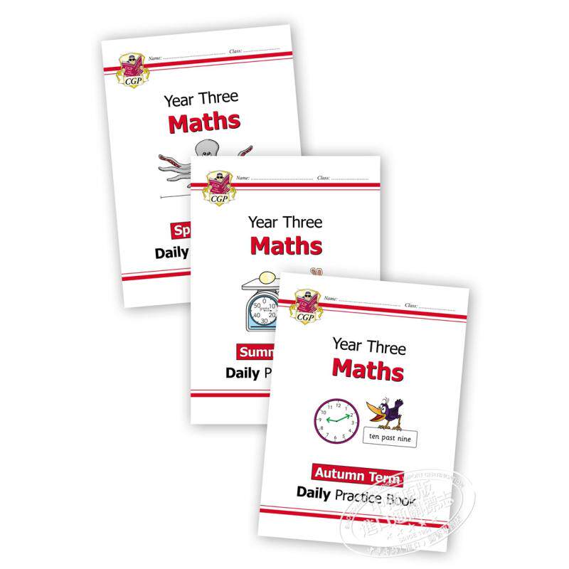 CGP New KS2 Maths 数学 Daily Practice Book 套装 Year 3 - Autumn Term, Spring Term & Summer Term 英国进口原版书