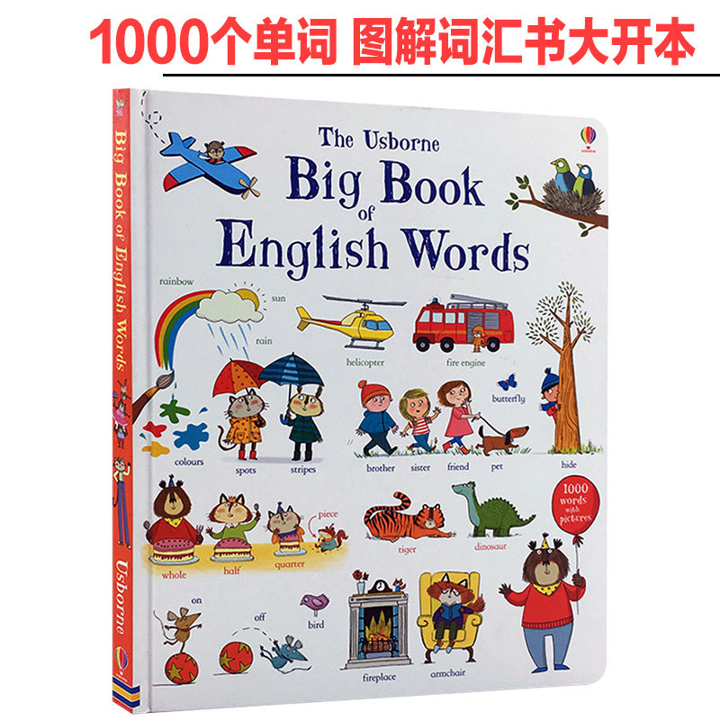 英文原版绘本 the usborne big book of english words 纸板书 大开本