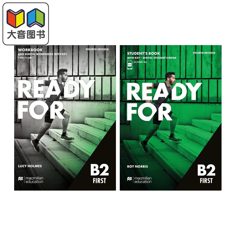 麦克米伦剑桥FCE考试备考学生用书+练习册套装第4版 含答案配电子书 Ready for B2 First Students Book Workbook 大音