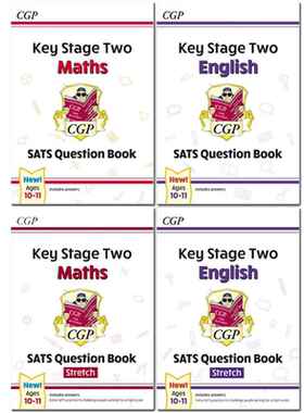 英国CGP原版 KS2 Ages 10-11 Targeted SATS Question Book for the 2024 tests Standard Advanced Level Maths English 英文原版