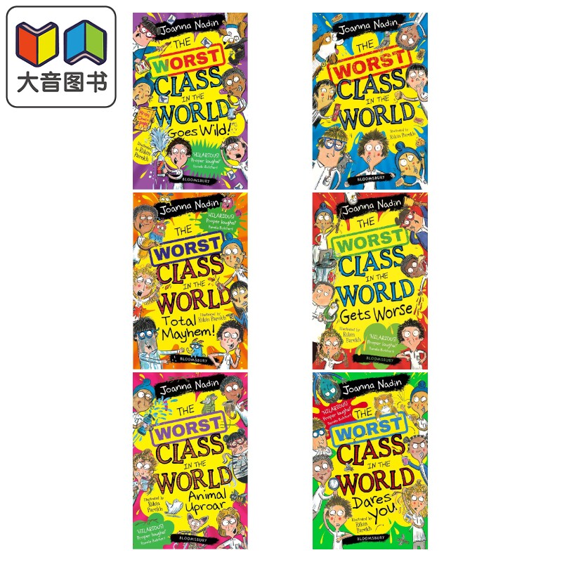 爆笑连连的班级1-6 共6册 The Worst Class in the World 英文原版 爆笑青少年小说 插图章节故事书 儿童文学7岁+ 大音