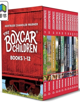 棚车少年 英文版1-12 The Boxcar Children 礼盒装 英文原版进口 儿童读物 冒险探险小说 儿童家庭成长文学读物 大音