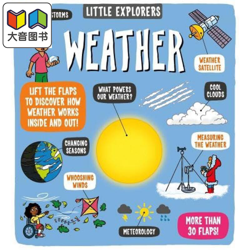 小小探索家 天气 Little Explorers Weather 英文原版 纸板书 知识绘本 亲子认知识物 翻页书 进口童书 3岁以上 大音