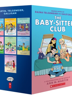 进口原版 俏保姆俱乐部 全彩漫画【7册】盒装 The Baby-Sitters Club Graphic Novels Box Set 儿童章节桥梁书课外阅读故事书