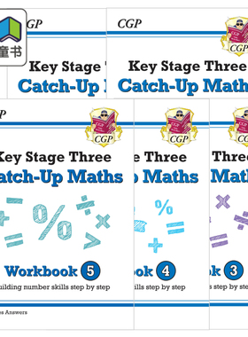 英国CGP原版 KS3 数学 Maths Catch-Up Targeted Workbook 数学高级课程综合学习练习册提升十分钟小测练习多组合 11-14岁