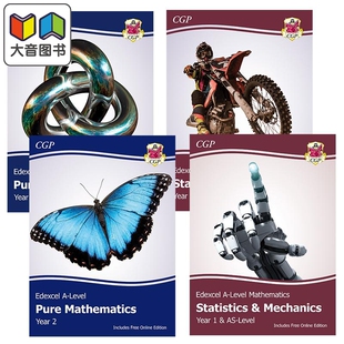 ALevel 含答案 力学 New Edexcel 2学年 Statistics Maths 统计 英国CGP原版 爱德学生教科书4册套装 纯数学