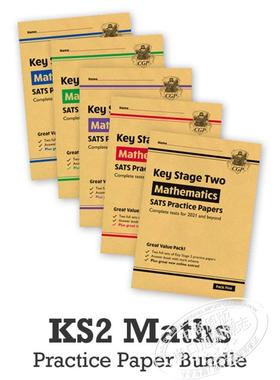 CGP KS2 Maths 数学 SAT考试S Practice Paper 套装 Packs 1, 2, 3, 4 & 5 with Online Extras 英国进口原版书