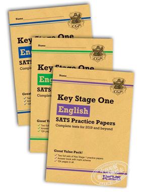 CGP KS1 English SAT考试S Practice Paper 套装 Packs 1, 2 & 3 英国进口原版书