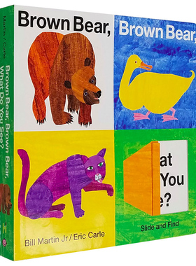 英文原版Brown Bear What Do You See 大本翻翻找找书操作纸板书