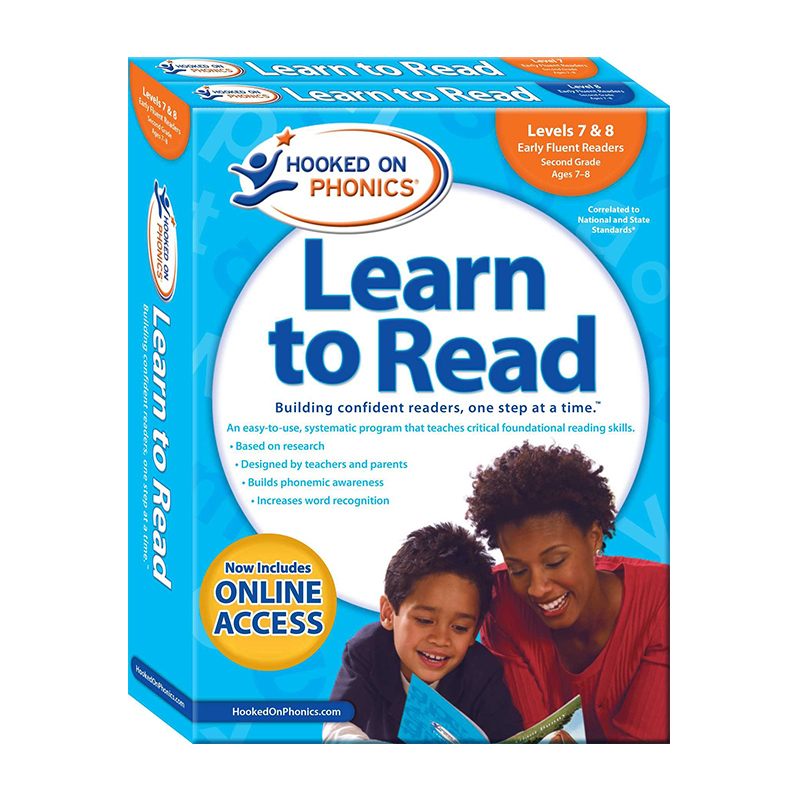 迷上自然拼读学与读第2级全集L7&8新版Hooked on Phonics Learn to Read 2nd Grade Complete Levels 7&8带DVD光盘 大音