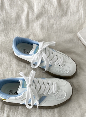 喜叔韩系百搭德训鞋女款2025春季新款厚底小白鞋chic小众休闲板鞋