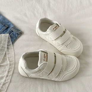 女款 配裙子面包鞋 2025新款 百搭圆头板鞋 秋季 喜叔丑萌魔术贴小白鞋