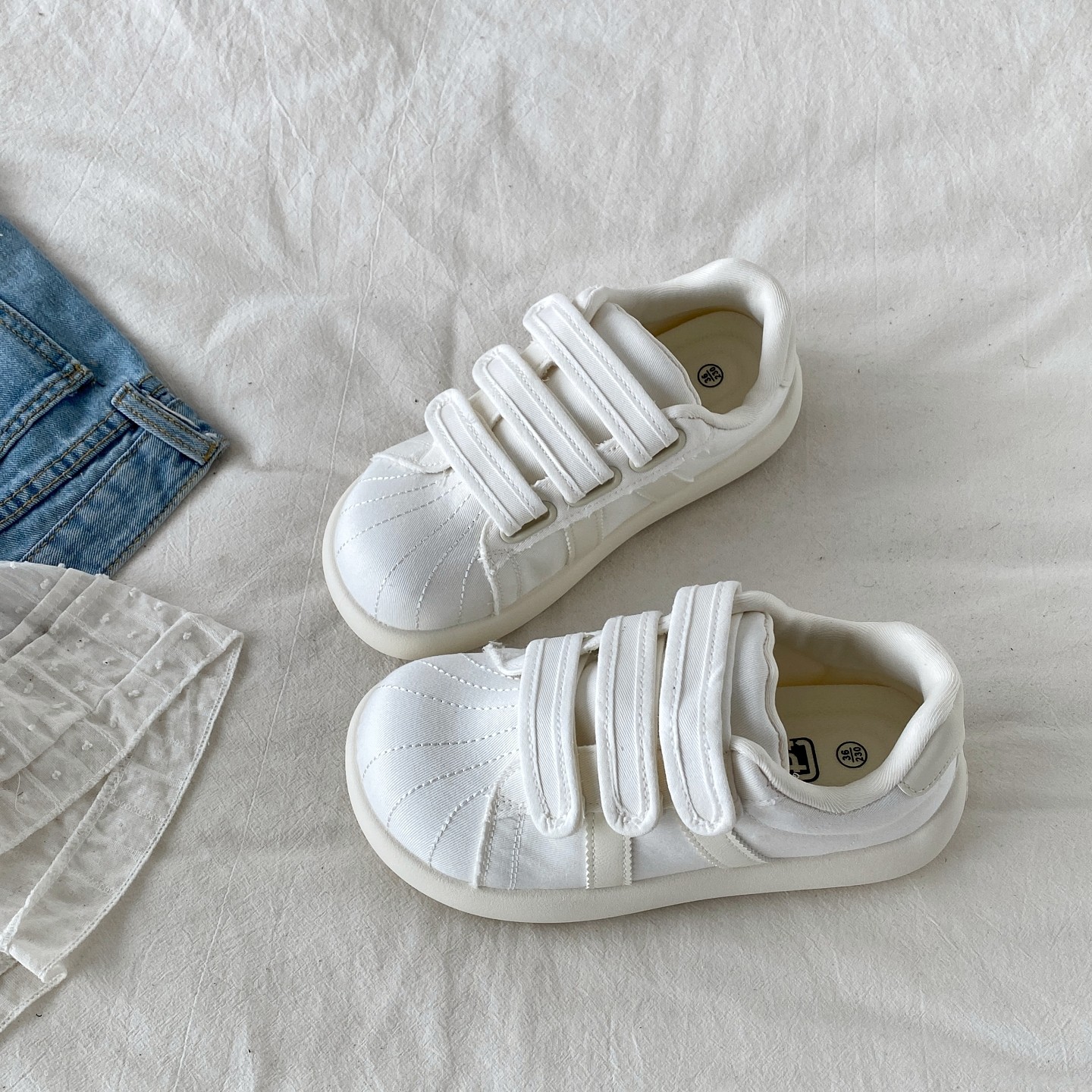 喜叔魔术贴厚底小白鞋女2026新款春季百搭帆布板鞋丑萌休闲大头鞋,女鞋,休闲板鞋,淘宝优惠券,粉丝福利购,淘宝优惠卷