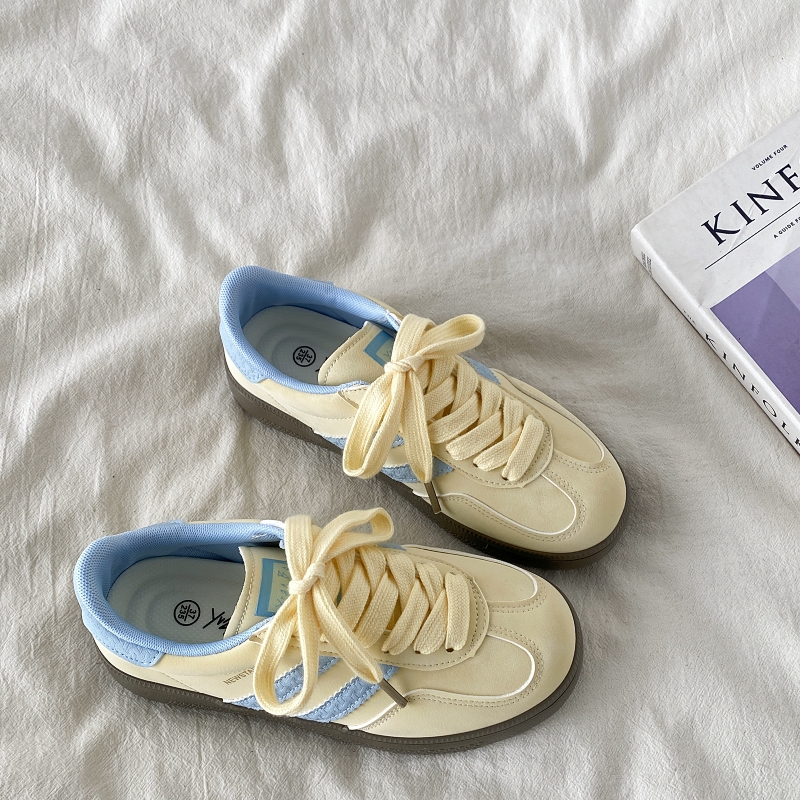 多巴胺黄蓝德训鞋韩系平底阿甘鞋