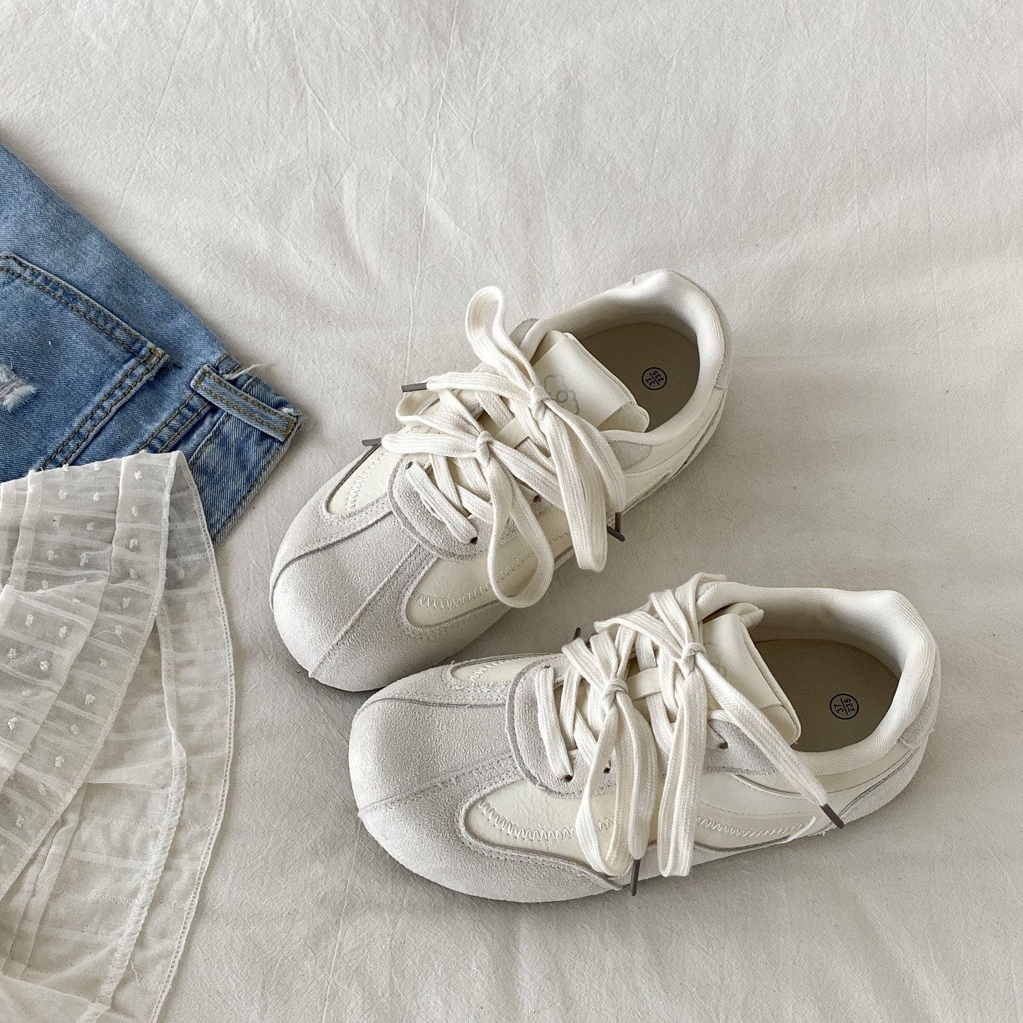 喜叔 复古小众德训鞋女ins潮2025新款平底阿甘小白鞋运动休闲板鞋,女鞋,德训鞋,淘宝优惠券,粉丝福利购,淘宝优惠卷