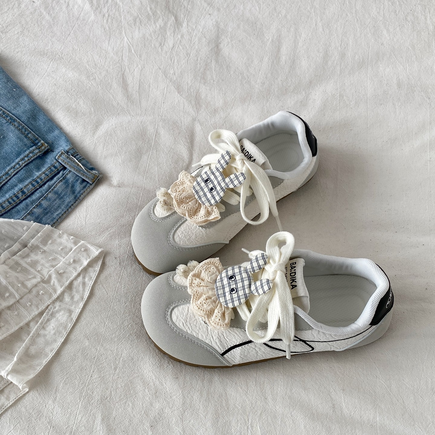 喜叔 配裙子百搭平底德训鞋女款ins潮小众复古小白鞋休闲运动板鞋,女鞋,德训鞋,淘宝优惠券,粉丝福利购,淘宝优惠卷