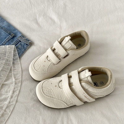 小众设计感魔术贴小白鞋德训板鞋