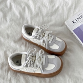 爆款 百搭小白鞋 厚底圆头德训鞋 喜叔 女2025新款 春季 ins潮休闲板鞋