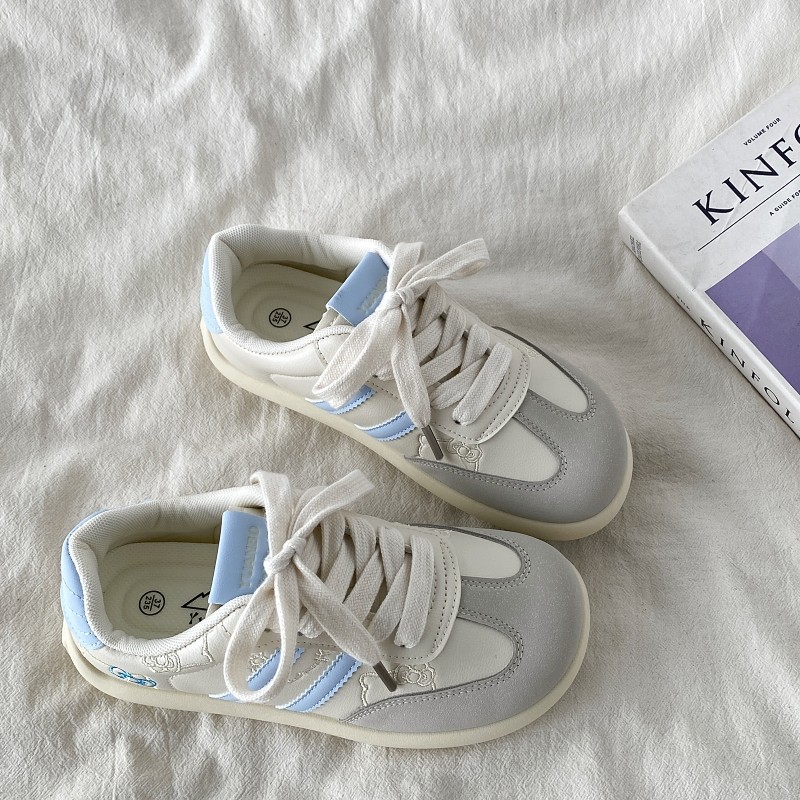 喜叔 小众KT猫刺绣德训鞋女2025春季新款韩系chic百搭板鞋小白鞋,女鞋,休闲板鞋,淘宝优惠券,粉丝福利购,淘宝优惠卷