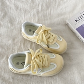 厚底小白鞋 喜叔 夏季 透气泡芙板鞋 可爱小熊网面德训鞋 女2025新款