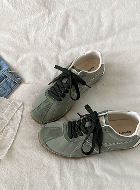 喜叔 复古绿色德训鞋女2026春季新款平底百搭休闲阿甘鞋运动板鞋