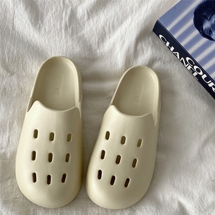 穆勒洞洞鞋 防滑包头沙滩拖鞋 女厚底外穿凉拖鞋 新款 2025夏季 喜叔