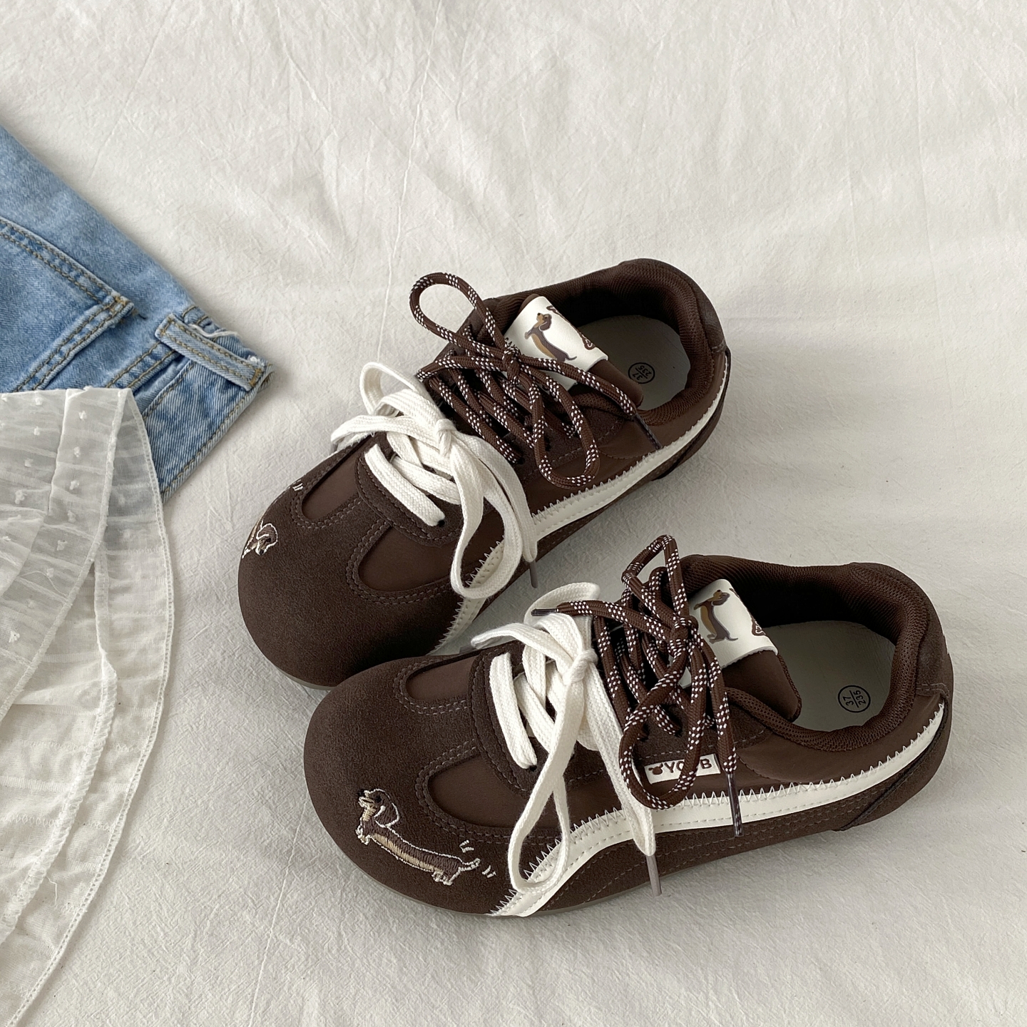 丑萌小众腊肠狗德训鞋泡芙阿甘鞋