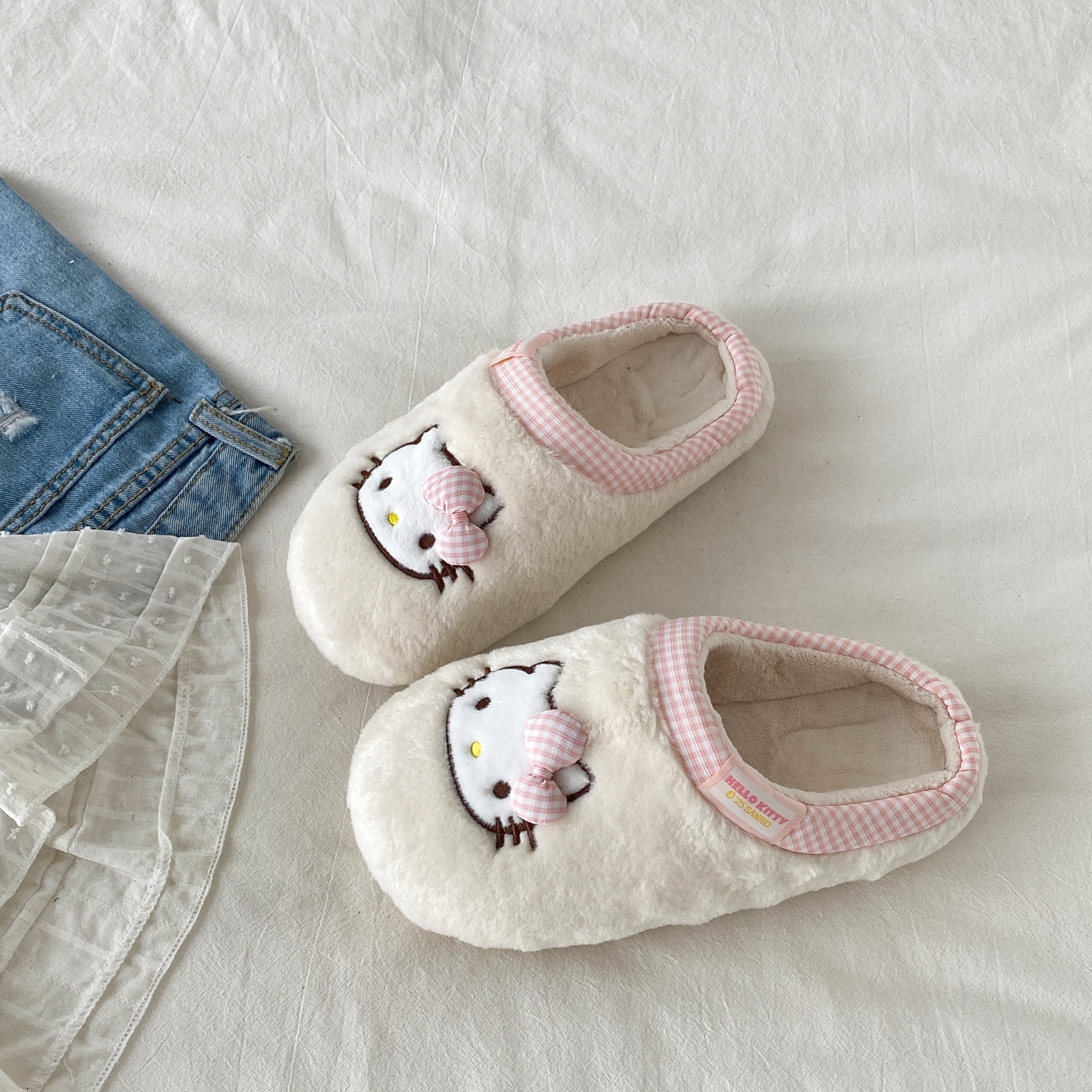 可爱KT猫包头棉拖鞋室内家居毛拖