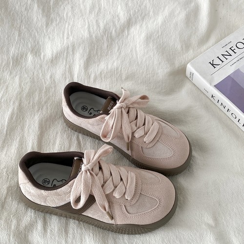 肉粉色德训板鞋小众不撞款鞋子潮