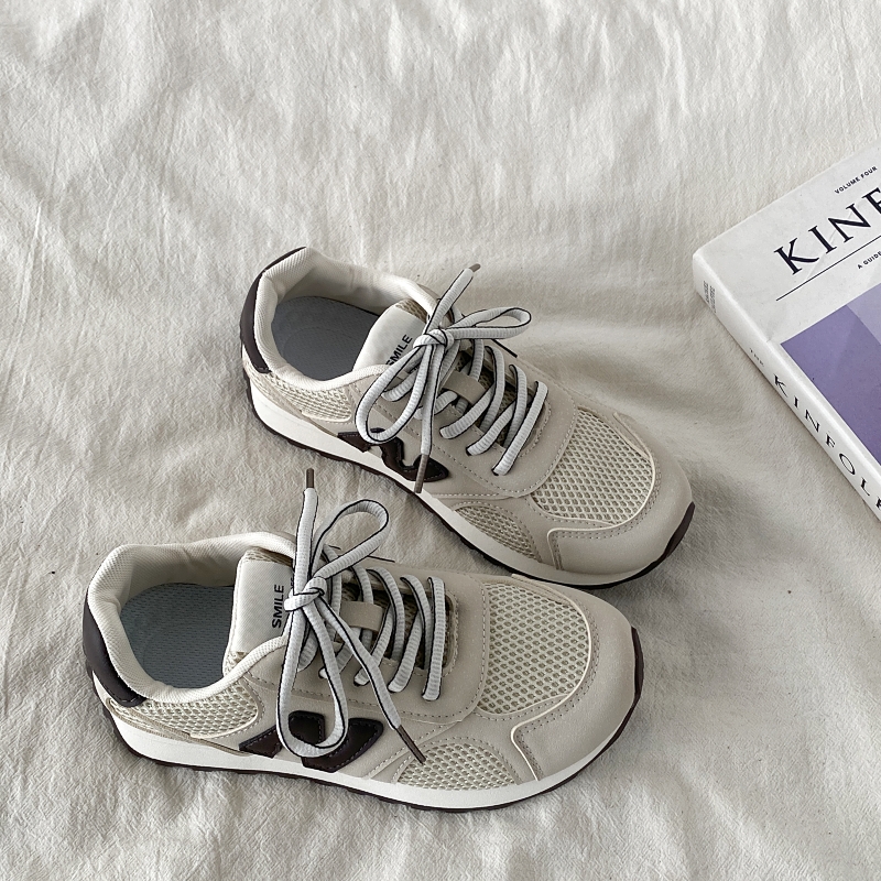 小众复古网面阿甘鞋厚底德训鞋潮