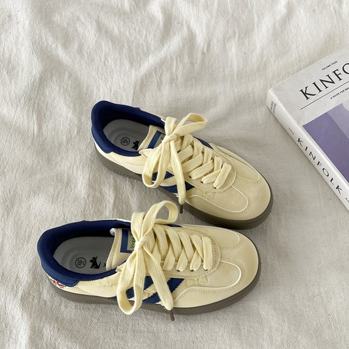 夏季爆款黄色德训鞋复古透气板鞋