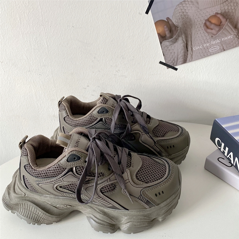 网红厚底复古运动老爹鞋子ins潮