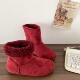 喜叔 丑萌大头勃肯短靴子 加绒棉鞋 红色保暖雪地靴女2025新款 冬季