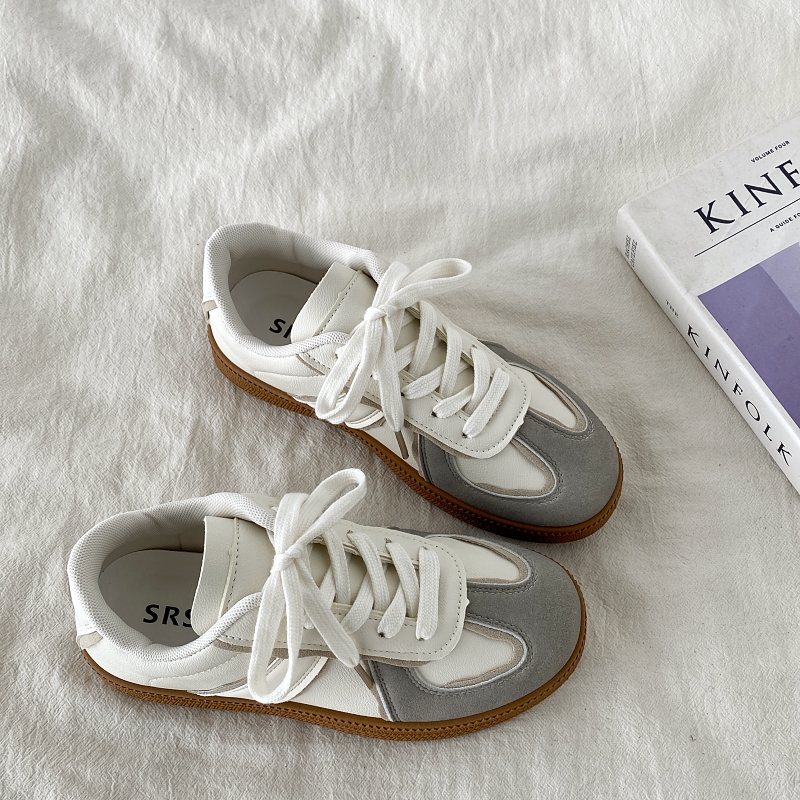 爆款复古小众德训鞋厚底小白鞋子