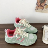 女2025秋季 新款 透气轻便乒乓球训练鞋 喜叔薄荷绿羽毛球运动鞋 跑鞋